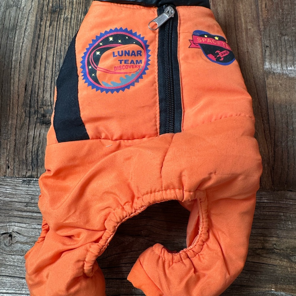 Orange Space-Themed custom Dog Jacket